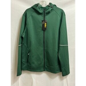TBY Outdoor Sports Mens Full Zip Hoodie Green Athletic Track Jacket Large NWT